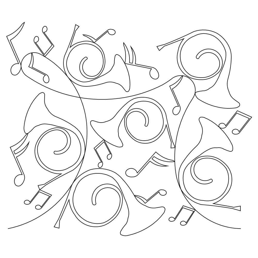 french horn pano Digital Pattern Sweet Dreams Quilt Studio Edge to Edge Quilting Patterns